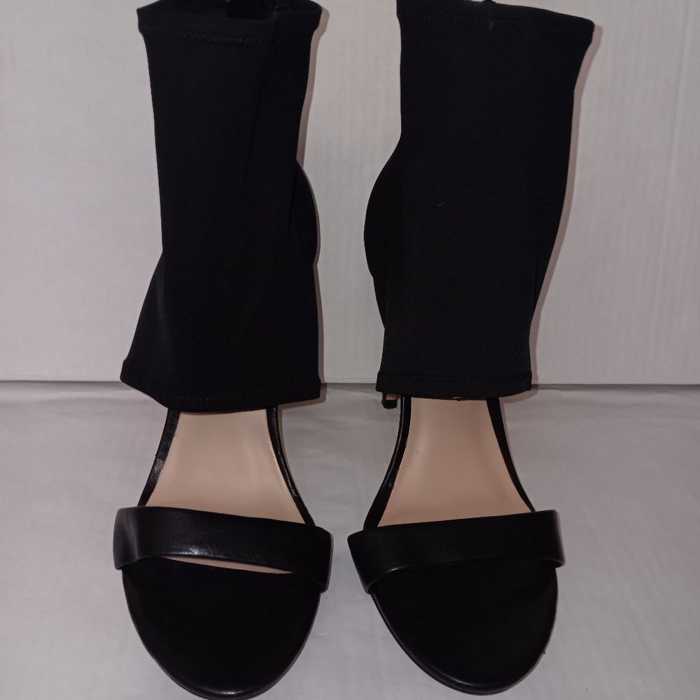 ALDO OPEN TOE ZIPPER BACK BOOTIE SANDALS BLACK SIZE 10